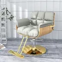 Professional Aesthetic Barber Chairs Golden Ergonomic Luxury Hairdressing Chairs Styling Taburete Hairdressing Furniture MQ50BC