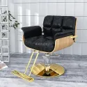 Professional Aesthetic Barber Chairs Golden Ergonomic Luxury Hairdressing Chairs Styling Taburete Hairdressing Furniture MQ50BC