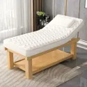 White Comfort Foldable Bed Wooden Pedicure Facial Massage Chairs Full Body Salon Camastro Plegable Salon Furniture MQ50MB