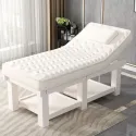 White Comfort Foldable Bed Wooden Pedicure Facial Massage Chairs Full Body Salon Camastro Plegable Salon Furniture MQ50MB