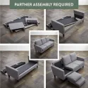 Soft Cushion Sofa - Living Room Sofa - Living Room Furniture- Small Sofa - Three Seats-Straight Arm Modern Soft Cushion Armchair