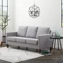 Soft Cushion Sofa - Living Room Sofa - Living Room Furniture- Small Sofa - Three Seats-Straight Arm Modern Soft Cushion Armchair