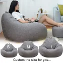 No Stuffed Gray Bean Bag Chair Giant Beanbag Pouf Sofa Bed Puff Ottoman Futon Room Seat Tatami Relax Lounge Furniture