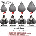 No Stuffed Gray Bean Bag Chair Giant Beanbag Pouf Sofa Bed Puff Ottoman Futon Room Seat Tatami Relax Lounge Furniture