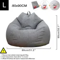 No Stuffed Gray Bean Bag Chair Giant Beanbag Pouf Sofa Bed Puff Ottoman Futon Room Seat Tatami Relax Lounge Furniture