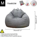 No Stuffed Gray Bean Bag Chair Giant Beanbag Pouf Sofa Bed Puff Ottoman Futon Room Seat Tatami Relax Lounge Furniture