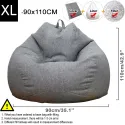 No Stuffed Gray Bean Bag Chair Giant Beanbag Pouf Sofa Bed Puff Ottoman Futon Room Seat Tatami Relax Lounge Furniture