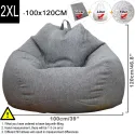 No Stuffed Gray Bean Bag Chair Giant Beanbag Pouf Sofa Bed Puff Ottoman Futon Room Seat Tatami Relax Lounge Furniture