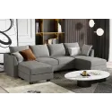 Shaped Couch with Storage, Modular Sectional Sofa for Living Room, Grey