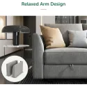 Shaped Couch with Storage, Modular Sectional Sofa for Living Room, Grey