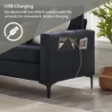 Larissa Sofa, USB Ports and Storage Pockets, Dark Graphite, Living Essentials