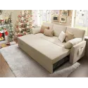 Sleeper Sofa, Sofa Bed- 2 in 1 Pull Out Couch Bed with Storage Chaise for Living Room, Beige Chenille Couch