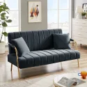 2023 New Upholstered Velvet Futon 2-Seat Living Room Sofa