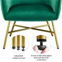 Velvet Club Accent Chair, Green Lounge Chair Sofa Set Living Room Furniture