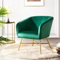 Velvet Club Accent Chair, Green Lounge Chair Sofa Set Living Room Furniture