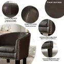 Living Room Chairs Relaxing Chair Chaise Longisers Dark Brown Faux Leather Upholstery Chairs Club Style Armchairs Furniture Home