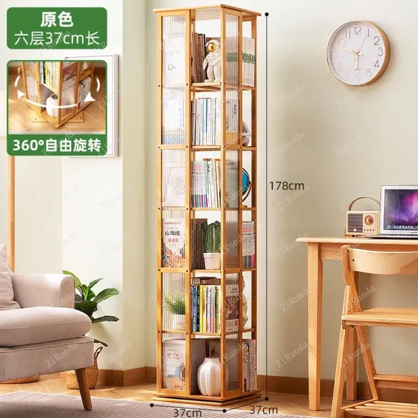 Rotating bookcase floor shelf book cabinet household locker children;s living room display stand