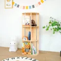 Solid Wood Rotating Bookcase Furniture for Children Home Multi-layer Storage Bookshelf Library Bookrack Kids Toy Storage Shelf