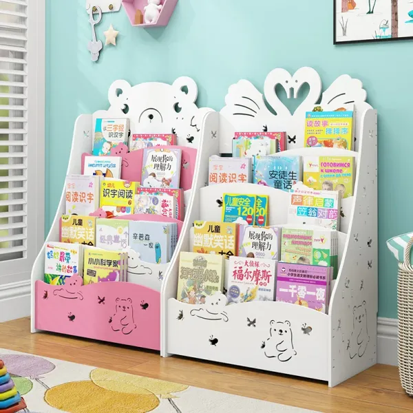 Wall Bookshelf Storage Shelve For Kids Simple Home Landing Baby Toy Cartoon Picture Book Storage Of Bookcase Children Book Shelf