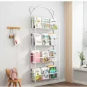 Simple Metal Bookshelves Study Bedroom Furniture Kids Student's Picture Book Storage Rack Save Space Wall Hanging Shelf Bookcase