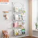 Simple Metal Bookshelves Study Bedroom Furniture Kids Student's Picture Book Storage Rack Save Space Wall Hanging Shelf Bookcase