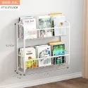 Simple Metal Bookshelves Study Bedroom Furniture Kids Student's Picture Book Storage Rack Save Space Wall Hanging Shelf Bookcase