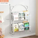 Simple Metal Bookshelves Study Bedroom Furniture Kids Student's Picture Book Storage Rack Save Space Wall Hanging Shelf Bookcase