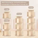 Cuguords Rotating Bookshelf Tower, 360 Display Spinning Bookshelf, 4 Tier Revolving Bookcase for Kids&Adults, Rotating Bookcase