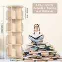 Cuguords Rotating Bookshelf Tower, 360 Display Spinning Bookshelf, 4 Tier Revolving Bookcase for Kids&Adults, Rotating Bookcase