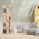 Cuguords Rotating Bookshelf Tower, 360 Display Spinning Bookshelf, 4 Tier Revolving Bookcase for Kids&Adults, Rotating Bookcase