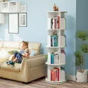 Cuguords Rotating Bookshelf Tower, 360 Display Spinning Bookshelf, 4 Tier Revolving Bookcase for Kids&Adults, Rotating Bookcase