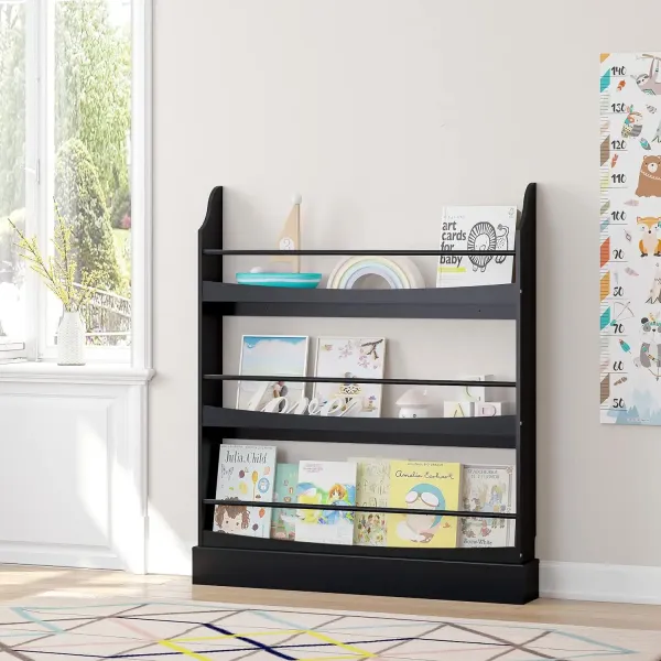 Kids Bookshelf,3 Tiers Children's Bookcases and Storage, Kids Bookcase Rack Wall