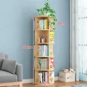 Rotating Solid Wooden Bookshelf Children 360° Rotating Bookcase 2/3/4/5 Layers Storage Locker Cat Pattern Family Book Corner