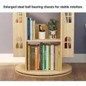 Heehee Rotating Bookshelf 360 Display Floor Standing Bookcase Storage Rack Children's Bookshelf, Wood Book Shelf Organizer