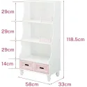 Children Bookcase with Drawers Storage Cabinet for Kids Bookshelf Wooden Book Display Organizer Bedroom Nurs