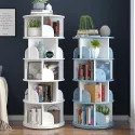 4 Layers New Modern Room Simple Household Space-saving Storage Bookcase Revolving Round Children Rotating Bookshelf