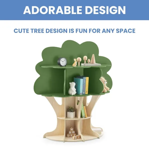 Children's Bookcase, Tree Bookcase - Gold Medal Certification, Natural Craftsmanship, Big Tree Shaped Children's Bookcase