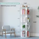 Rotating Children Bookcase Display Bookshelf Organizer Floor Standing Book Shelf Dollhouse Bookcase