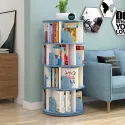 New Modern Room Simple Household Space-saving Storage Bookcase Revolving Round Children Rotating Bookshelf