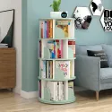 New Modern Room Simple Household Space-saving Storage Bookcase Revolving Round Children Rotating Bookshelf