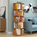 New Modern Room Simple Household Space-saving Storage Bookcase Revolving Round Children Rotating Bookshelf