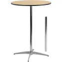 Flash Furniture Lars 30'' Round Wood Cocktail Table with 30'' and 42'' Columns, Natural coffee table