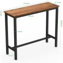 Mr IRONSTONE Bar Table, 39" Pub Table High Top Table Rectangular Bar Height Sofa Console Table Dining Coffee