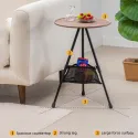 Telescopic Folding Round Table Outdoor Three-legged Dining Table Portable Aluminum Alloy Coffee Table Hike Picnic Liftable Table