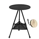 Telescopic Folding Round Table Outdoor Three-legged Dining Table Portable Aluminum Alloy Coffee Table Hike Picnic Liftable Table