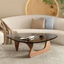 Household Glass Coffee Table Solid Wood Coffee Table Living Room Bedroom Minimalist Tea Table Fashion Modern Nordic Furniture