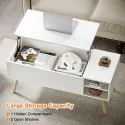 Koifuxii Coffee Table with Lift Top and Storage - White Lift Top Coffee Tables for Living Room, Small Spaces - Lift up Coffee