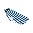 Chaise Lounge Folding Portable Sunbathing Beach Chair, Navy Stripes, Polyester, Steel, (Blue, Multicolor, White)